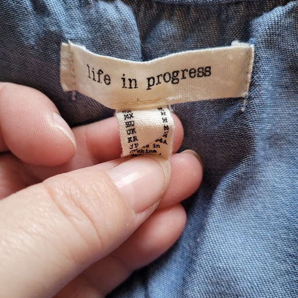 Life in Progress denim tank top. Size medium. - Picture 2 of 5